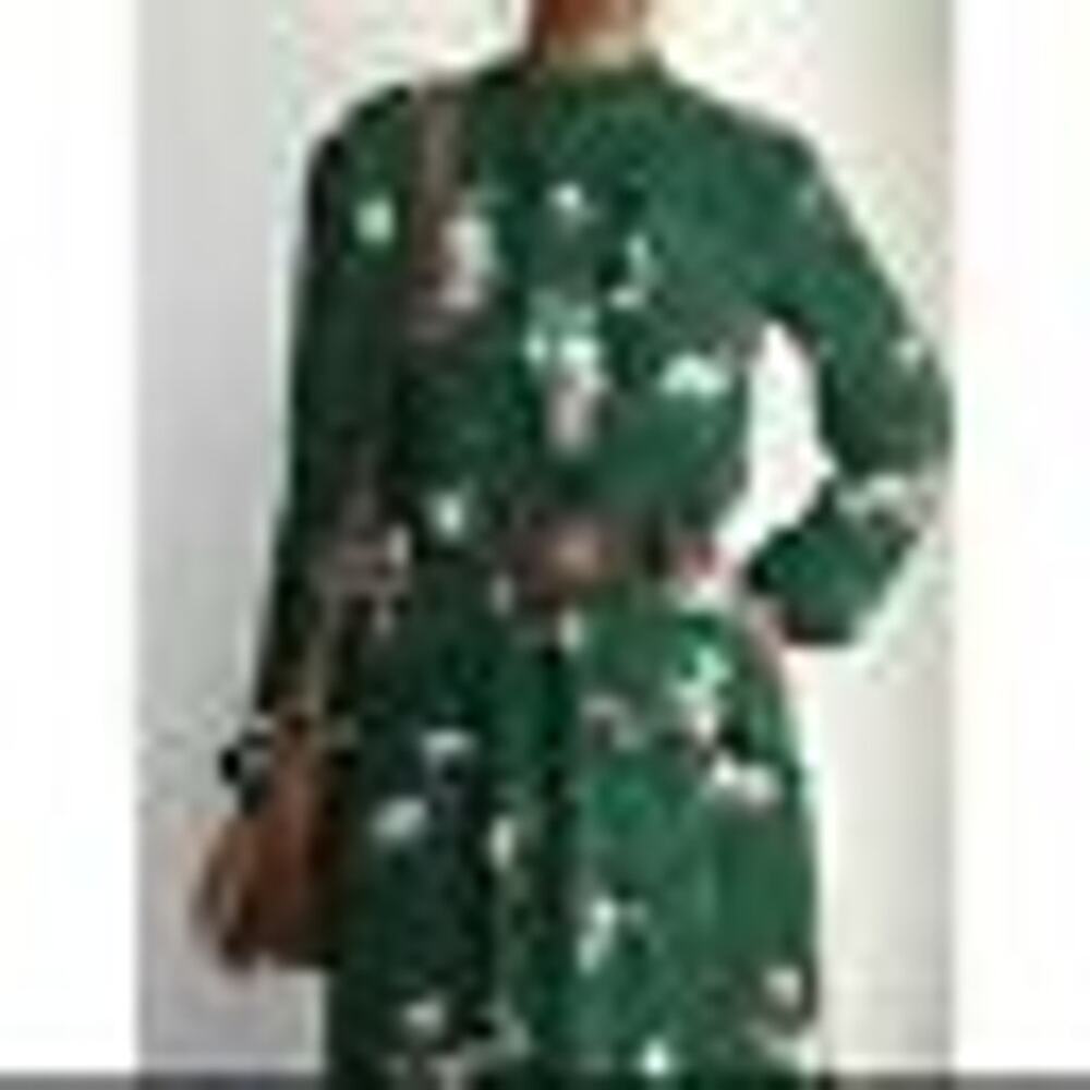 H&M Green Floral Ruffle Midi Dress Ltd Edition Cottagecore Boho Blogger Fav Sz 4 - Picture 3 of 11